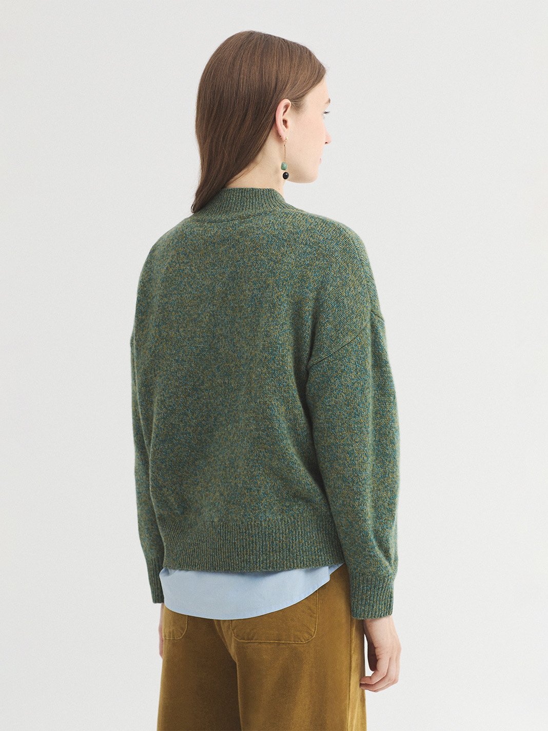 WKX018_246_4 Nice Things Wide high-neck sweater Light Khaki Green
