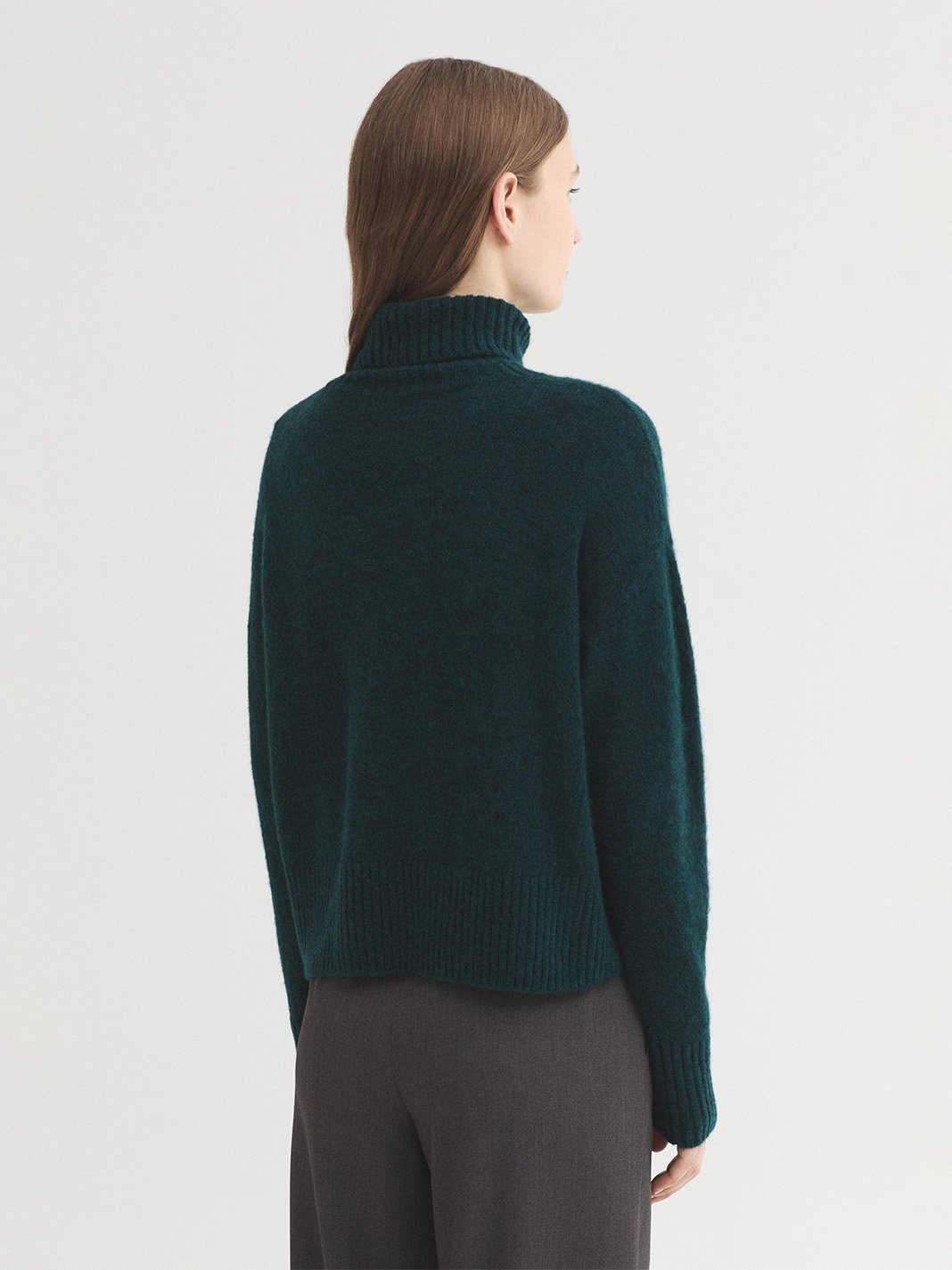 WKX057_523_4 Nice Things Basic turtle neck sweater Granite Dark Green