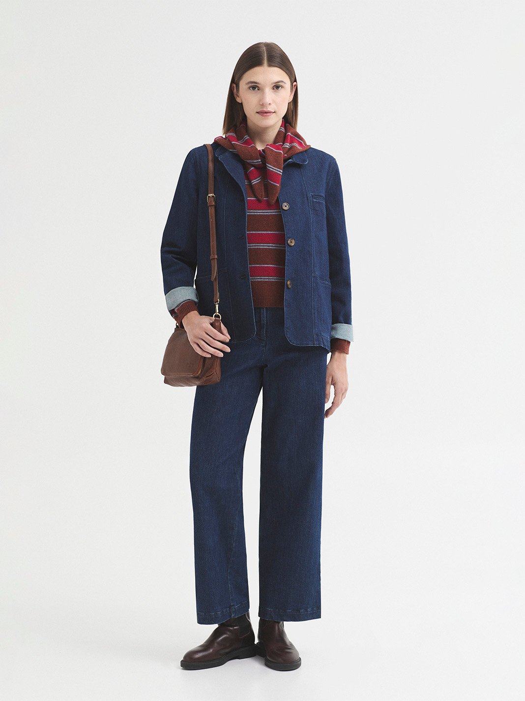 WKX060_332_6 Nice Things Striped wool sweater Chestnut