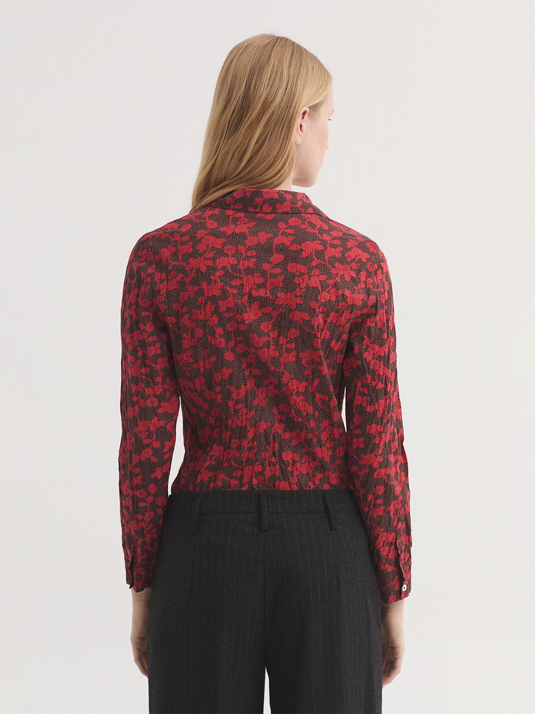 WWX015_431_4 Nice Things "Rose branches" basic shirt #99* Coral