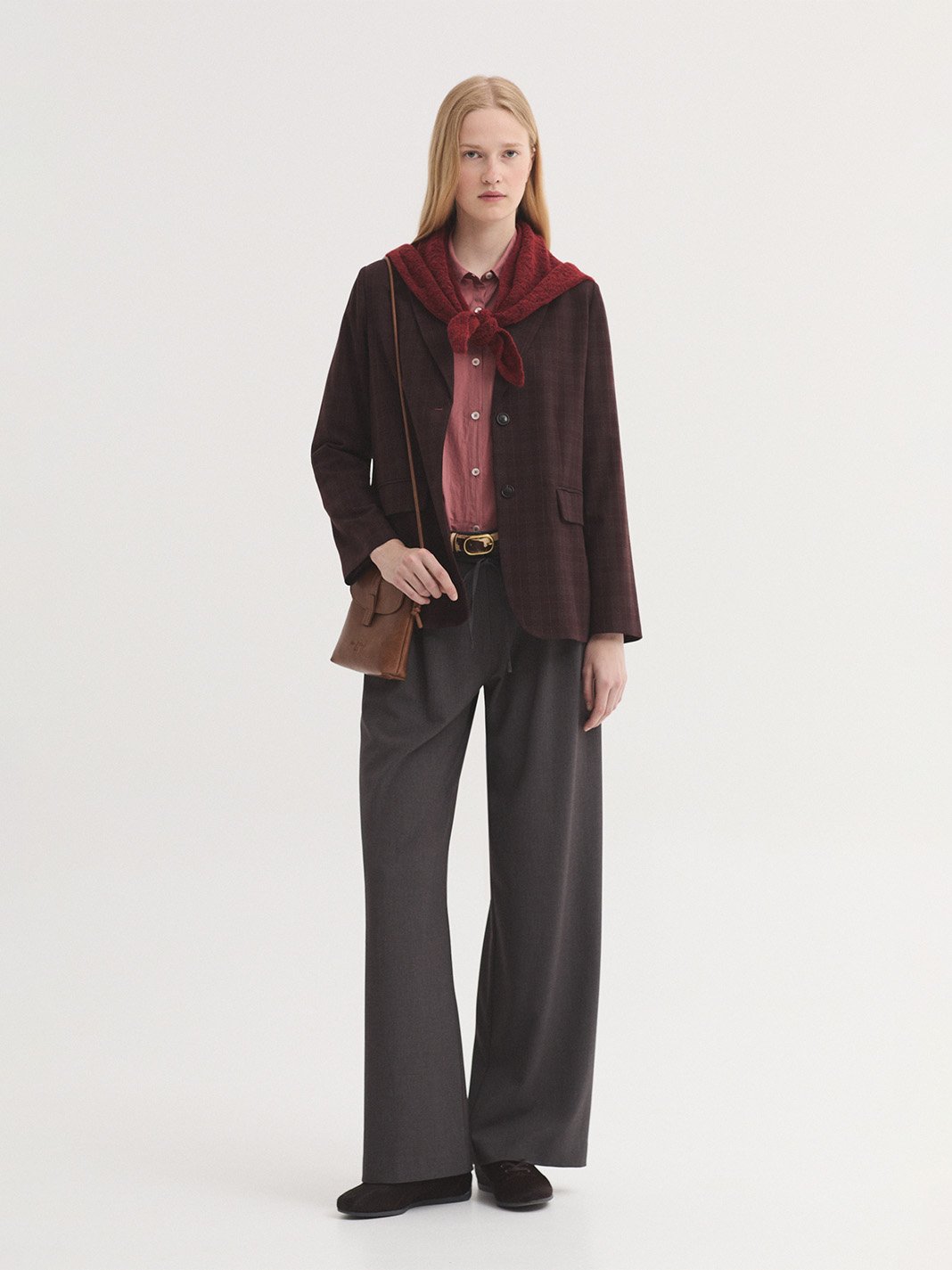 WWX102_203_5 Nice Things Fluid pleated trousers Mid Grey