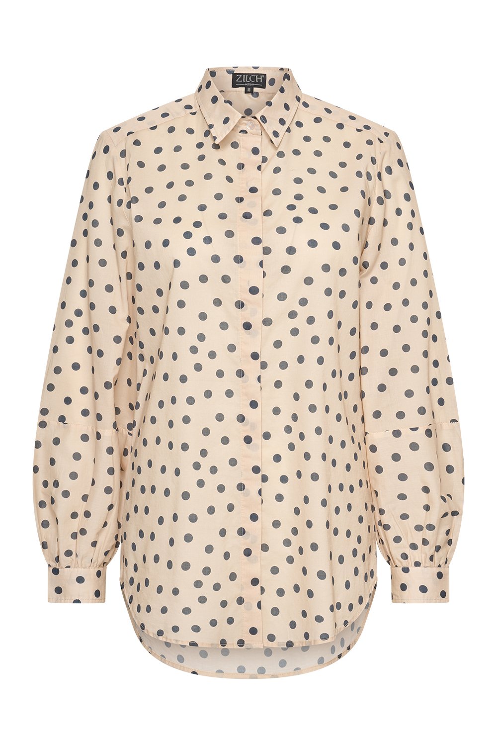 62POP15.074001474-PolkadotDarkGrey0 Zilch Blouse Fancy Sleeve 001474-Polkadot-Dark-Grey