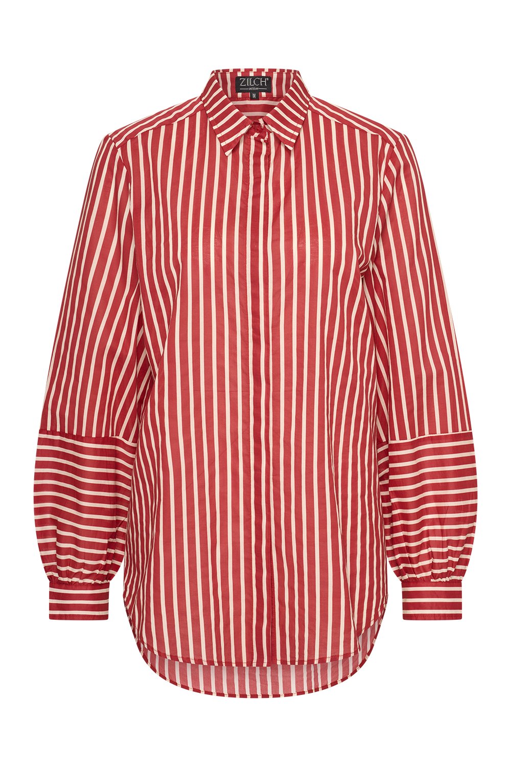 62POP15.074001475-StripesTrueRed0 Zilch Blouse Fancy Sleeve 001475-Stripes-True-Red