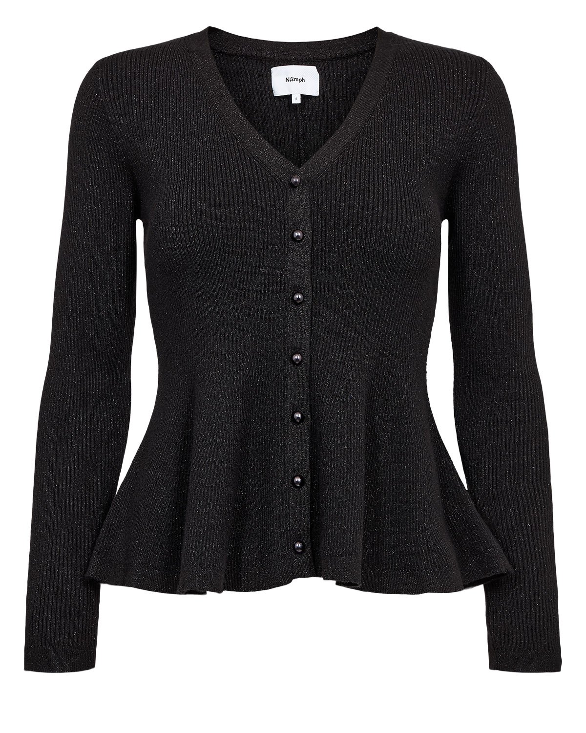 707492_0000_1 Nümph Nusira Lurex Cardigan Caviar