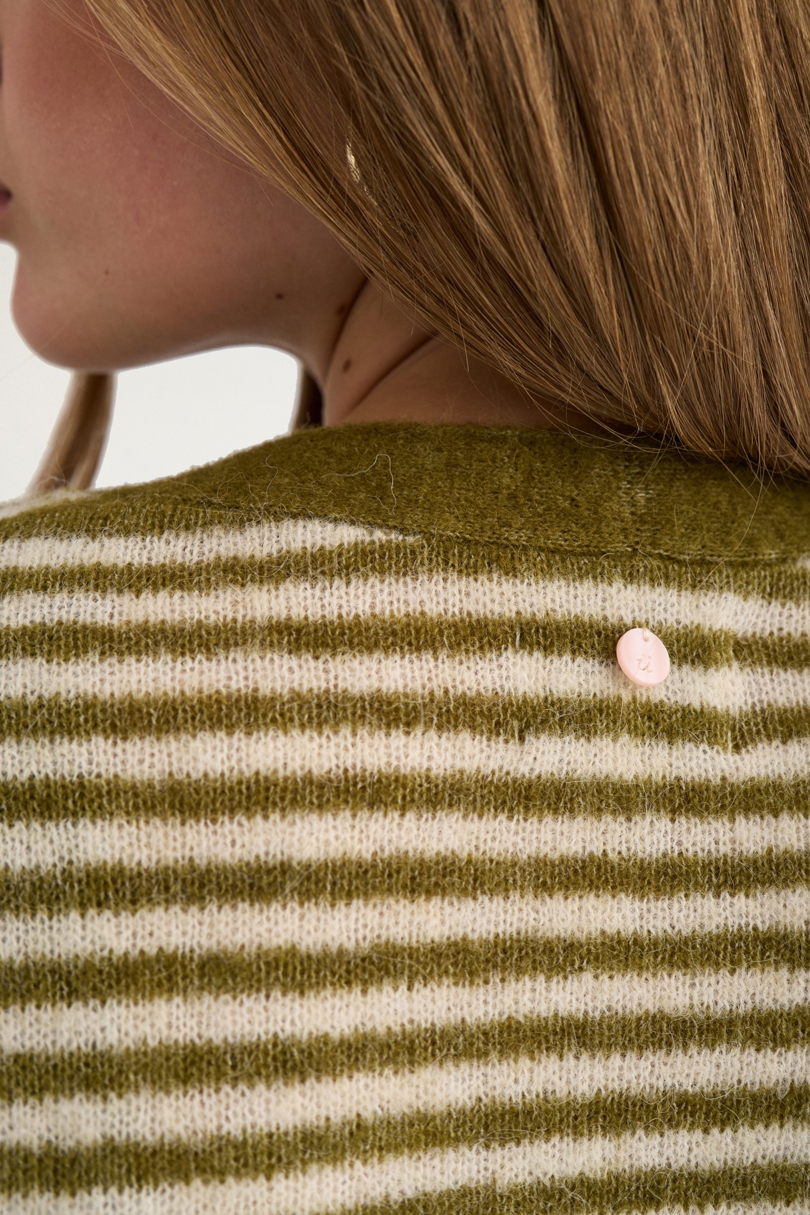 707507_4053_4 Nümph Nuriette Mini Stripe Cardigan Fir Green