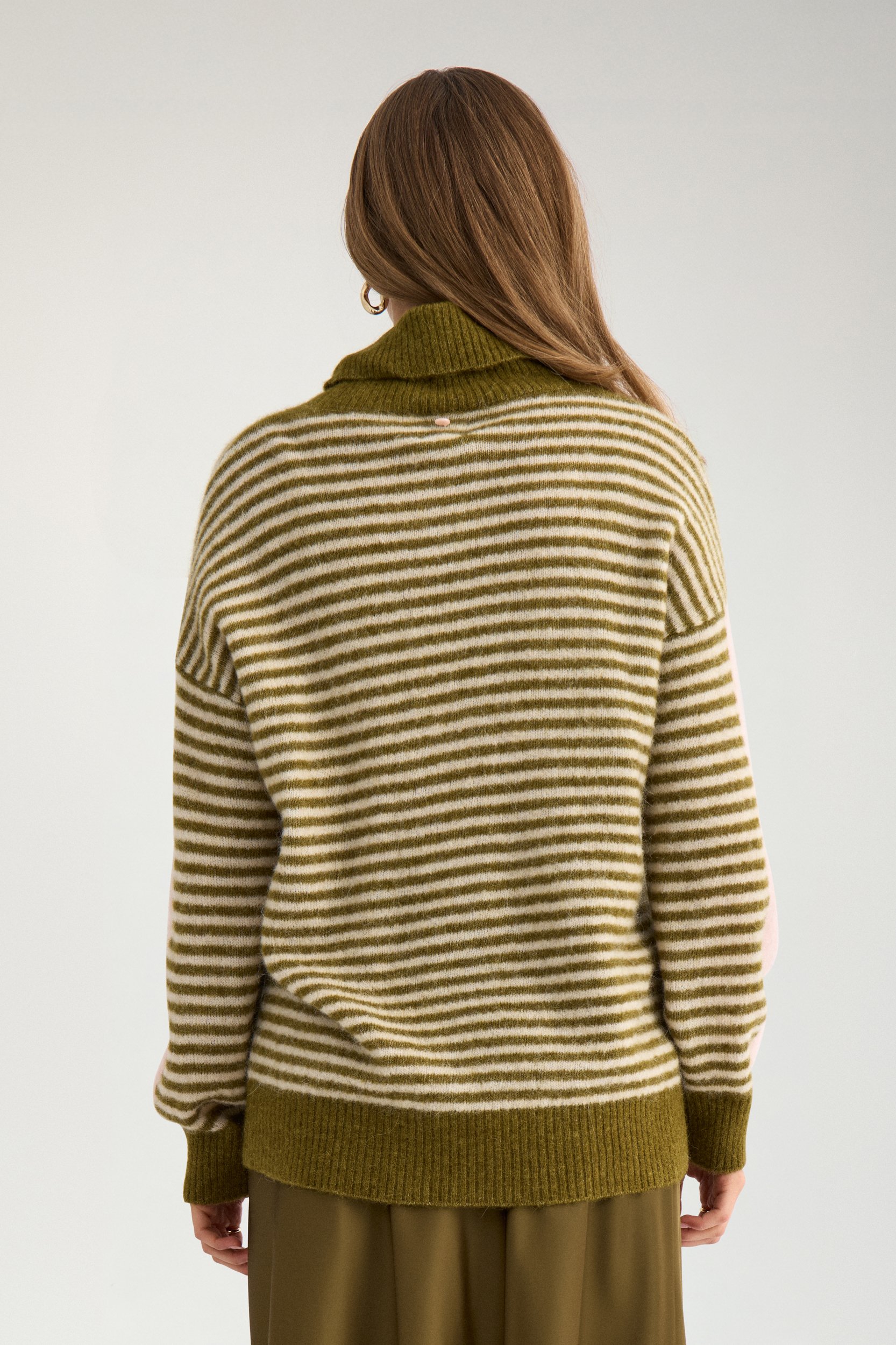 707509_4053_3 Nümph Nuriette Mini Stripe Pullover Fir Green