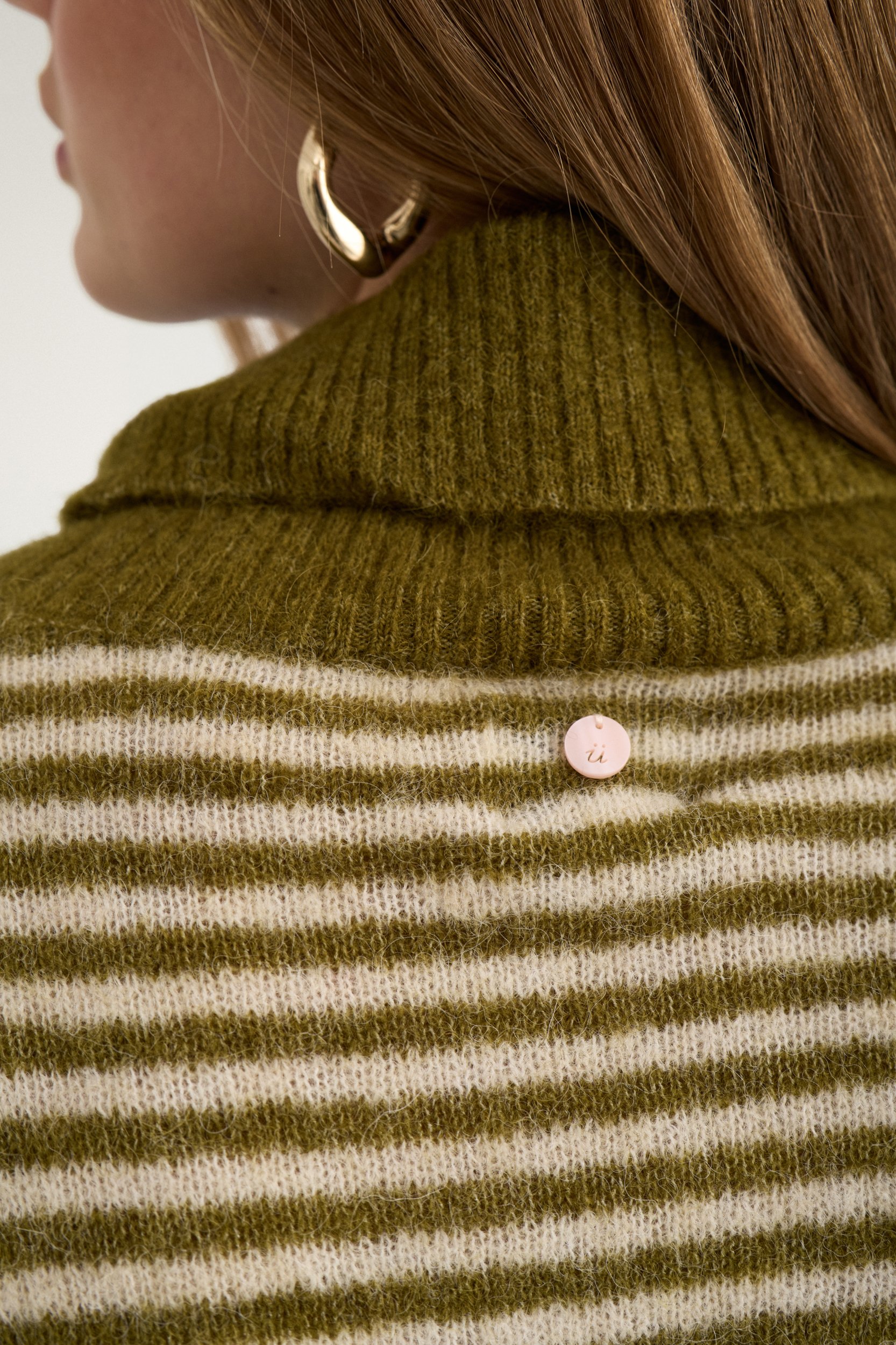 707509_4053_5 Nümph Nuriette Mini Stripe Pullover Fir Green
