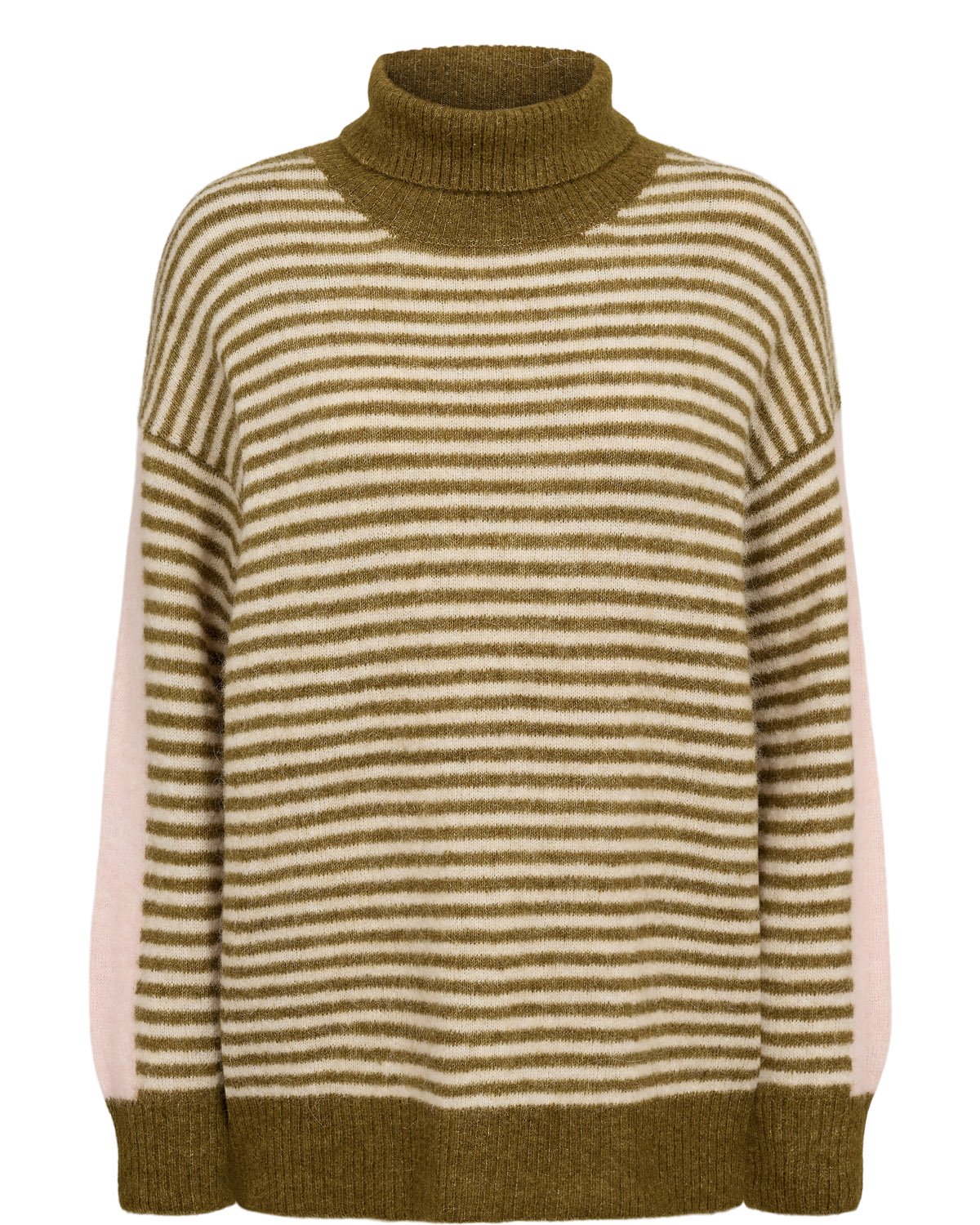 707509_4053_6 Nümph Nuriette Mini Stripe Pullover Fir Green