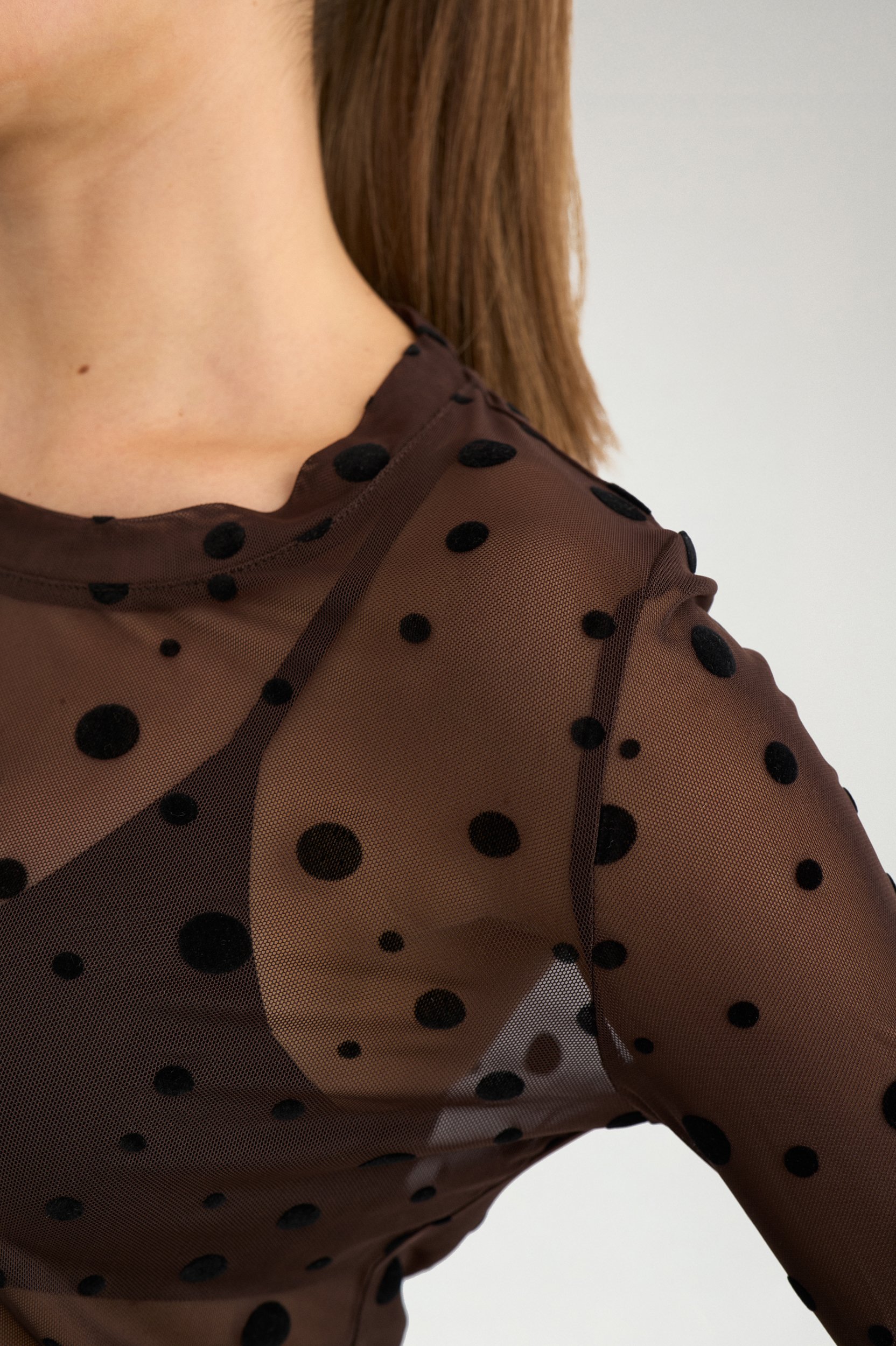 707567_5034_5 Nümph Nuevita Ls Mesh Blouse Chocolate Plum