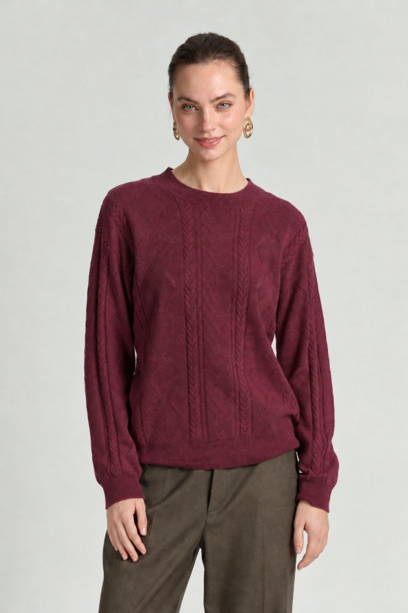 kris-pull-laine-cachemire-s26203057 See U Soon Kris Knit Burgundy