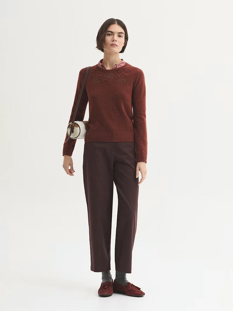 Jersey_de_lana_flores_bordadas_WKX022_332_5_28092026132259 Nice Things Wool sweater with embroidered flowers Chestnut