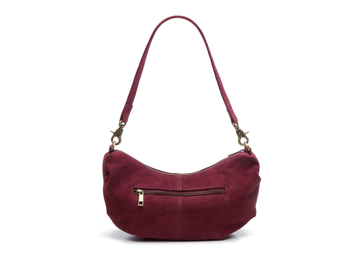 222613_44_4 Chabo Bobby Suede Banana Bag Bordeaux