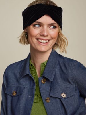 King Louie Twist Hairband Gamine Velvet Black