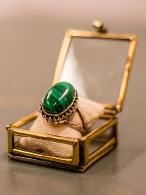 Echte Zilveren Ring Met Ovale Malachite Steen