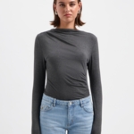 Nous Sommes Labels Edie LS Top Dark Grey Melange