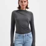 Nous Sommes Labels Edie LS Top Dark Grey Melange
