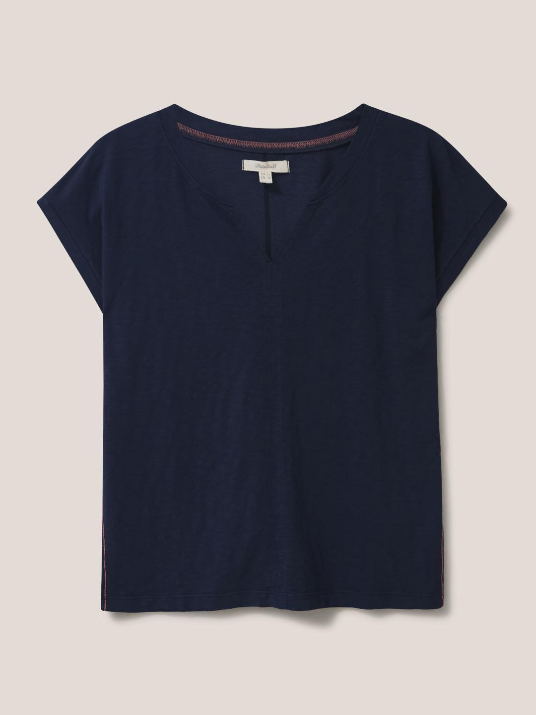 White Stuff NELLY NOTCH NECK TEE DARK NAVY