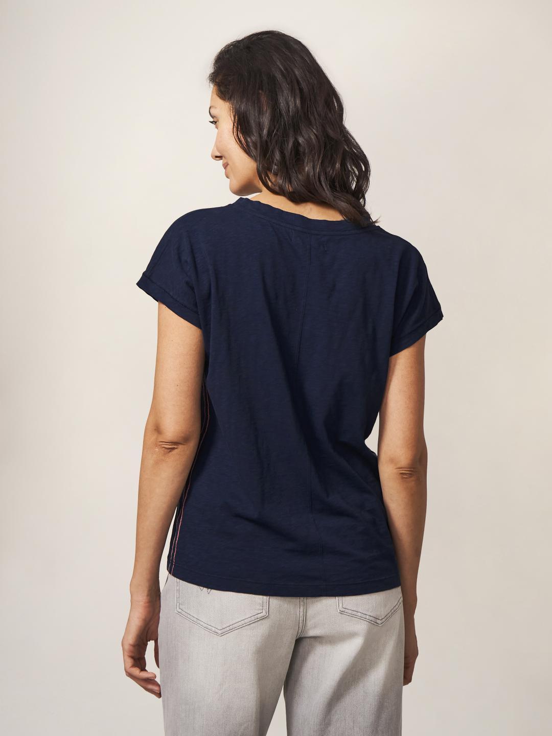 White Stuff NELLY NOTCH NECK TEE DARK NAVY