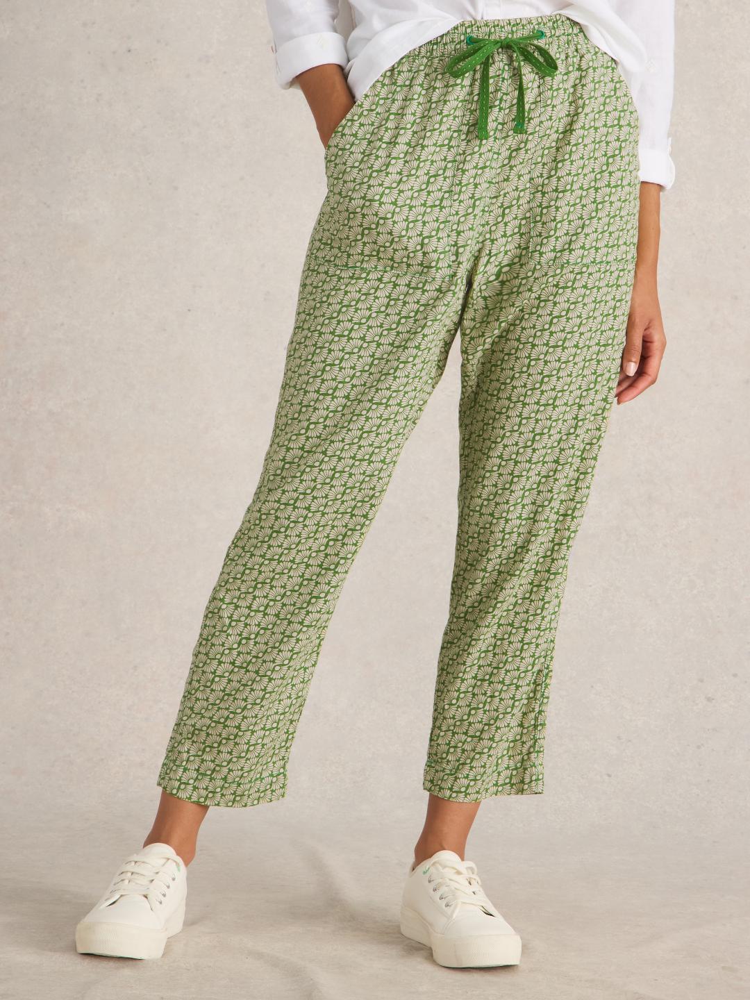 White Stuff ELLE LINEN BLEND TROUSER GREEN PR
