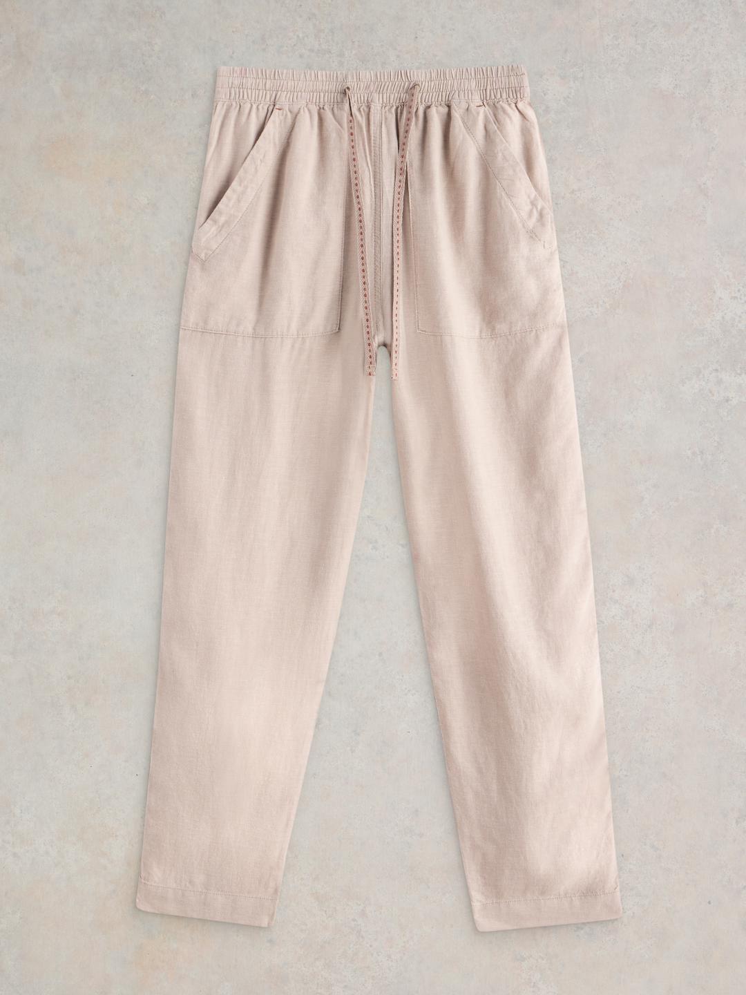 White Stuff ELLE LINEN BLEND TROUSER LGT NAT