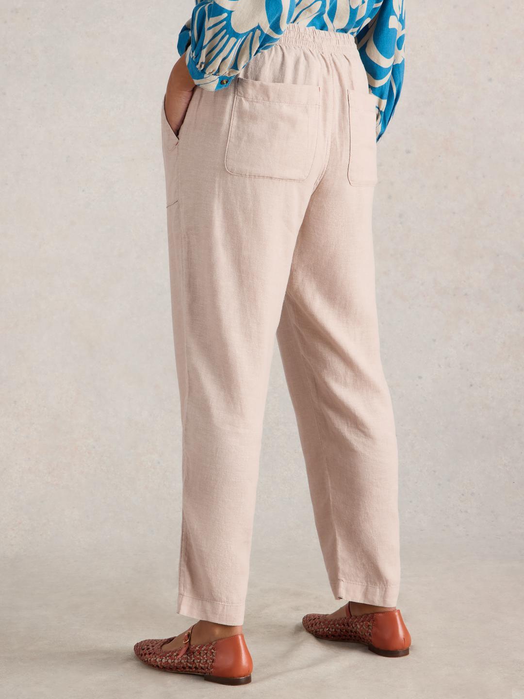 White Stuff ELLE LINEN BLEND TROUSER LGT NAT