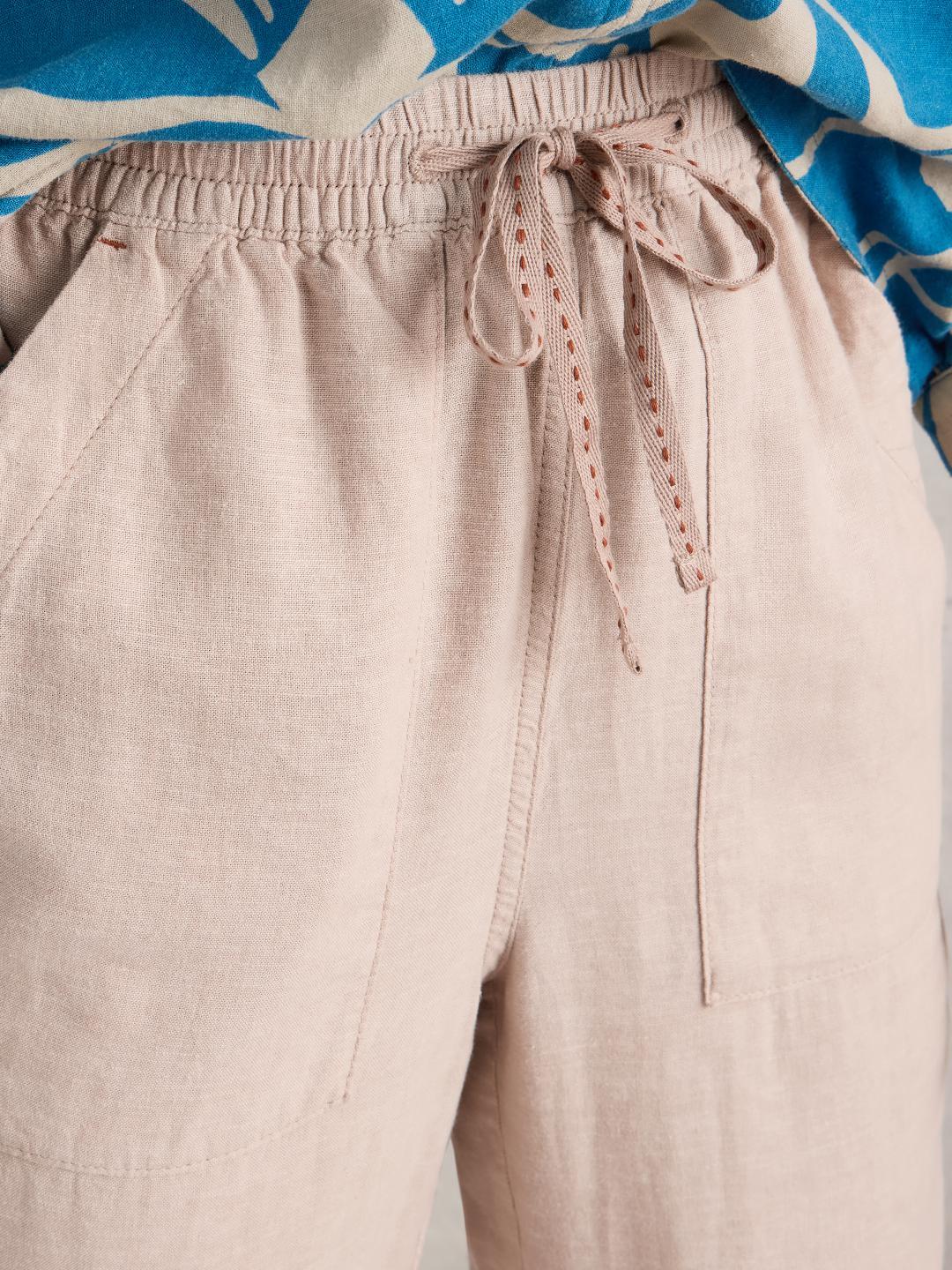 White Stuff ELLE LINEN BLEND TROUSER LGT NAT