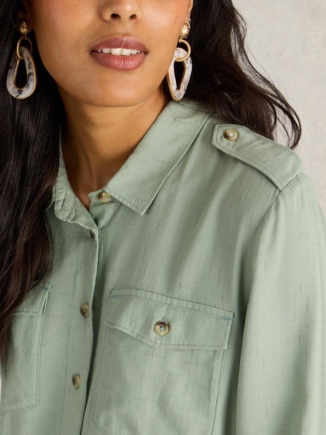 White Stuff MISHA UTILITY SHIRT LGT GREEN