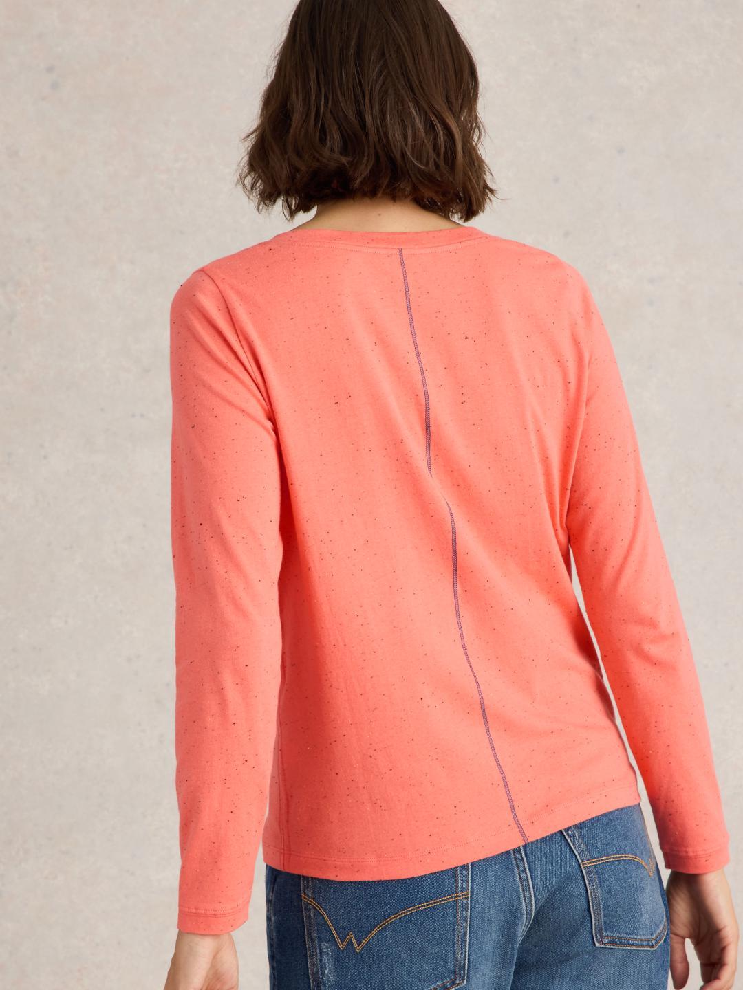White Stuff NELLY NEP LS TEE MID CORAL