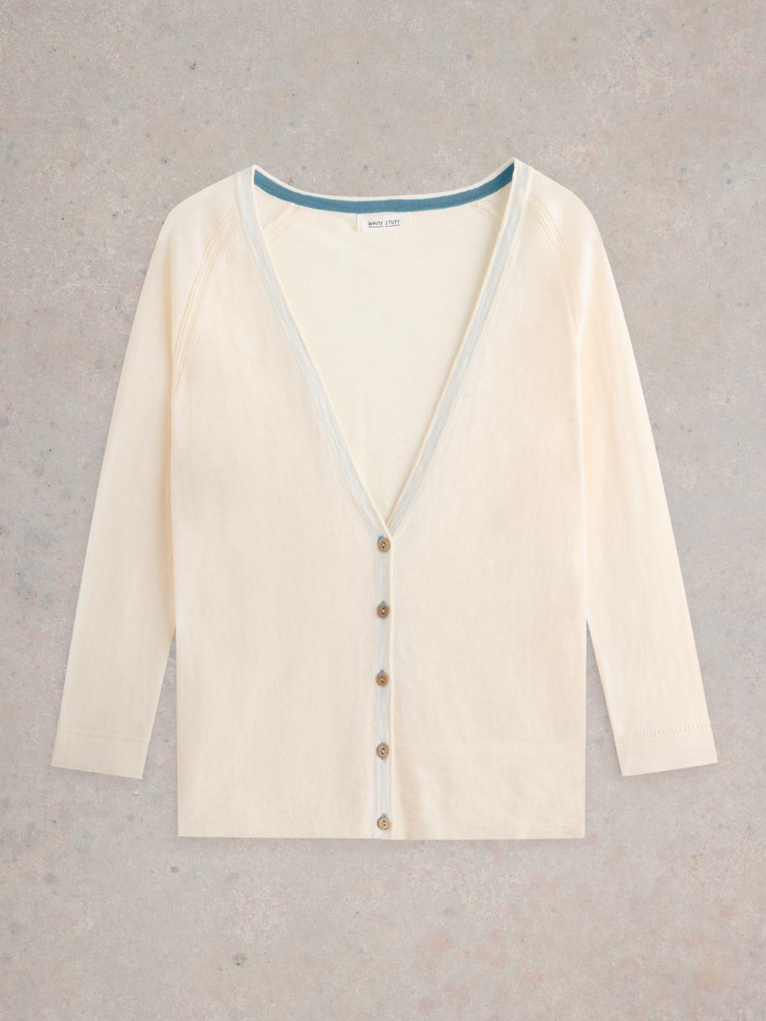 White Stuff NARIA CARDI NAT WHITE