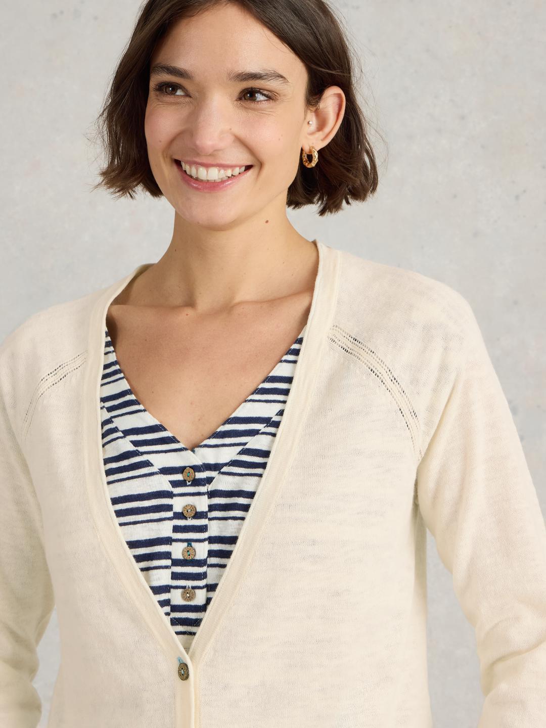 White Stuff NARIA CARDI NAT WHITE