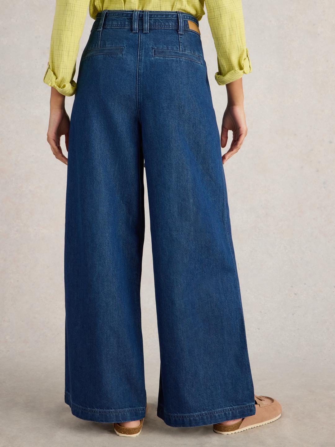 White Stuff SASHA WIDE LEG JEAN MID DENIM