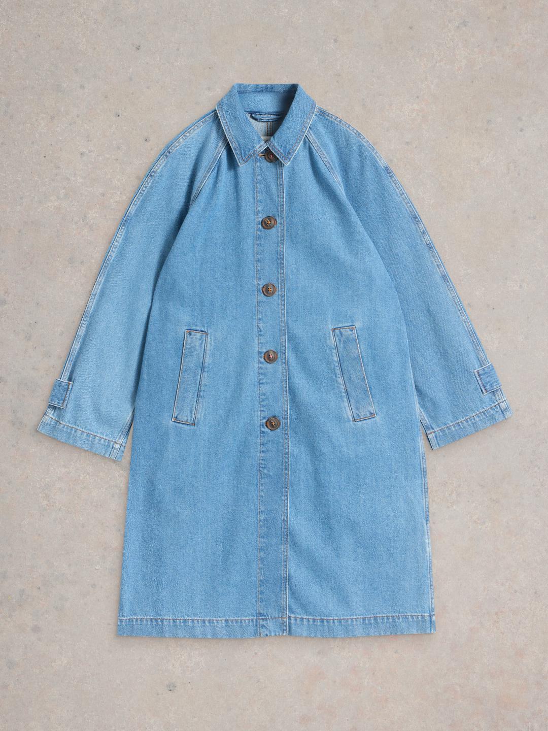 White Stuff OAKLEIGH DENIM COAT MID DENIM