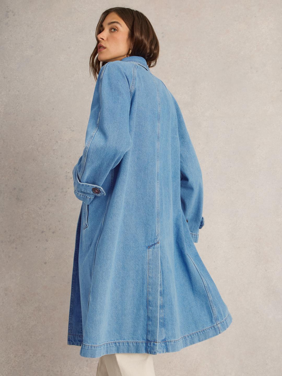 White Stuff OAKLEIGH DENIM COAT MID DENIM