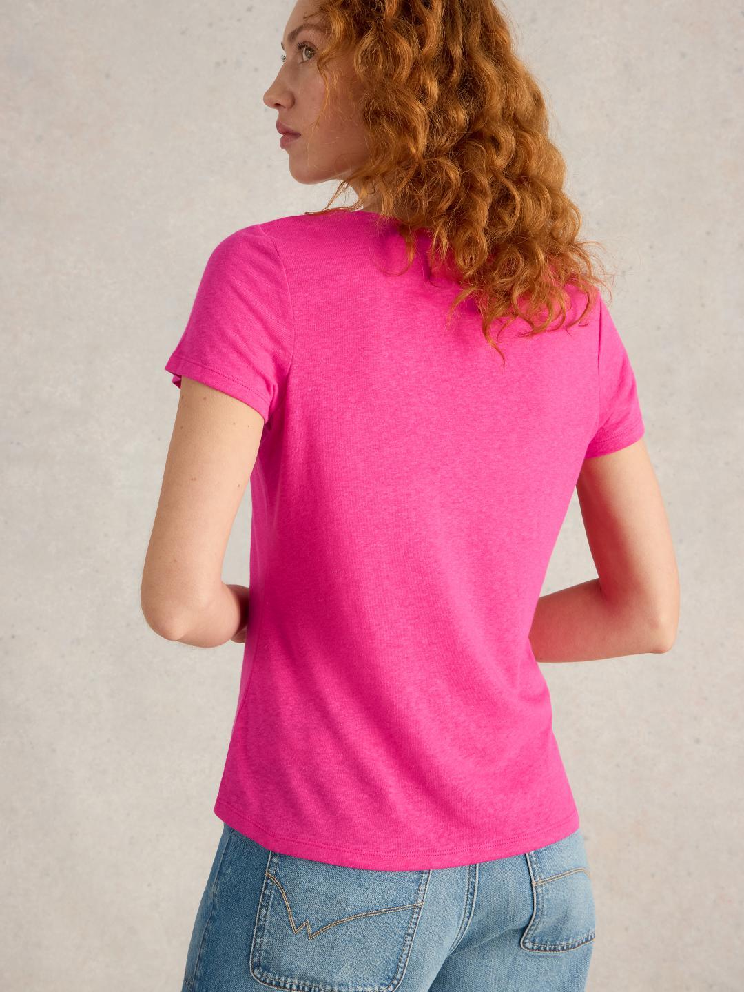 White Stuff ELLIE LACE TEE BRT PINK