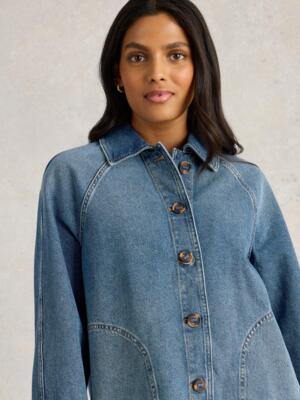 White Stuff EDEN DENIM JACKET MID DENIM