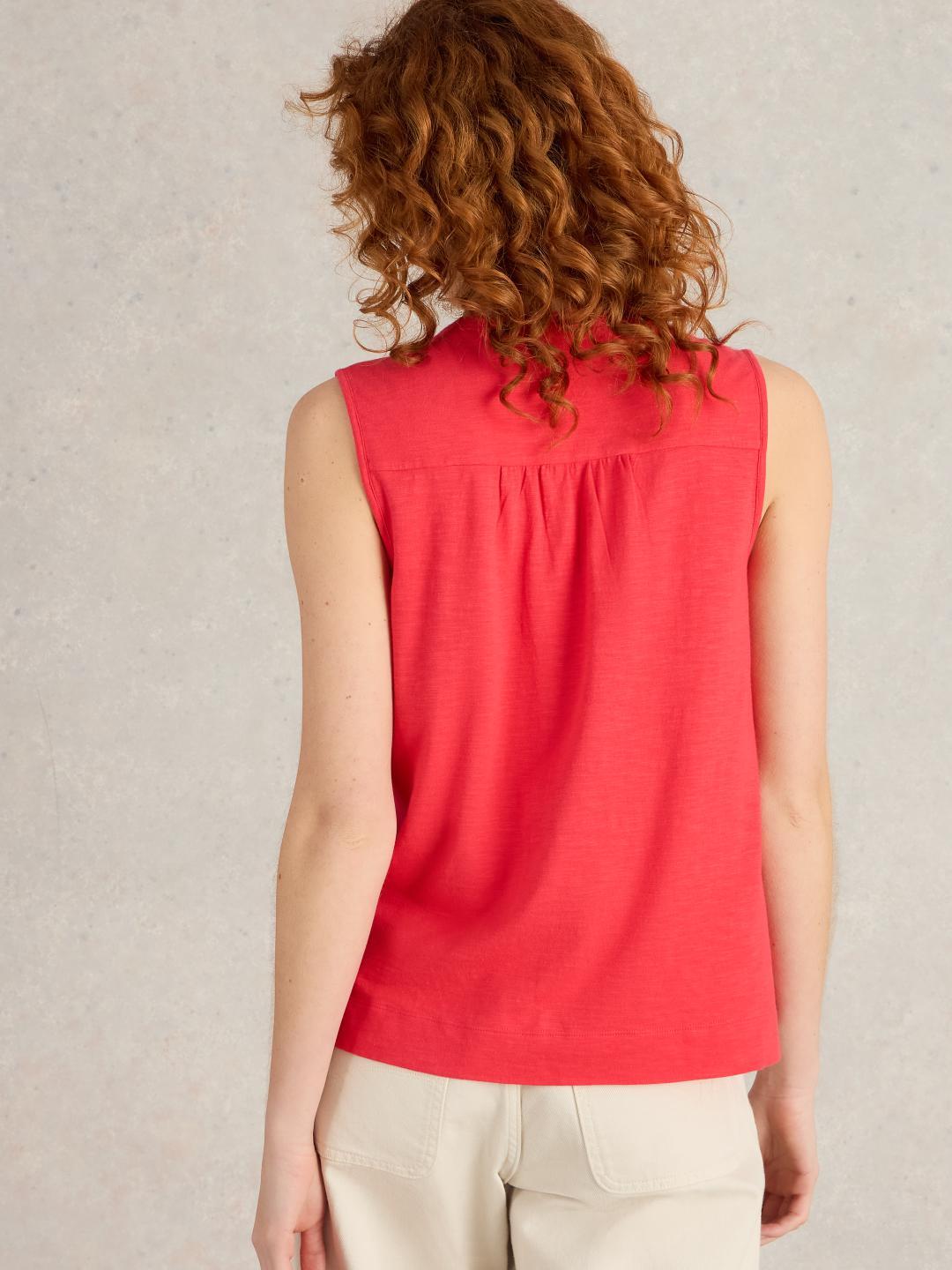 White Stuff DELILAH BUTTON TOP BRT PINK