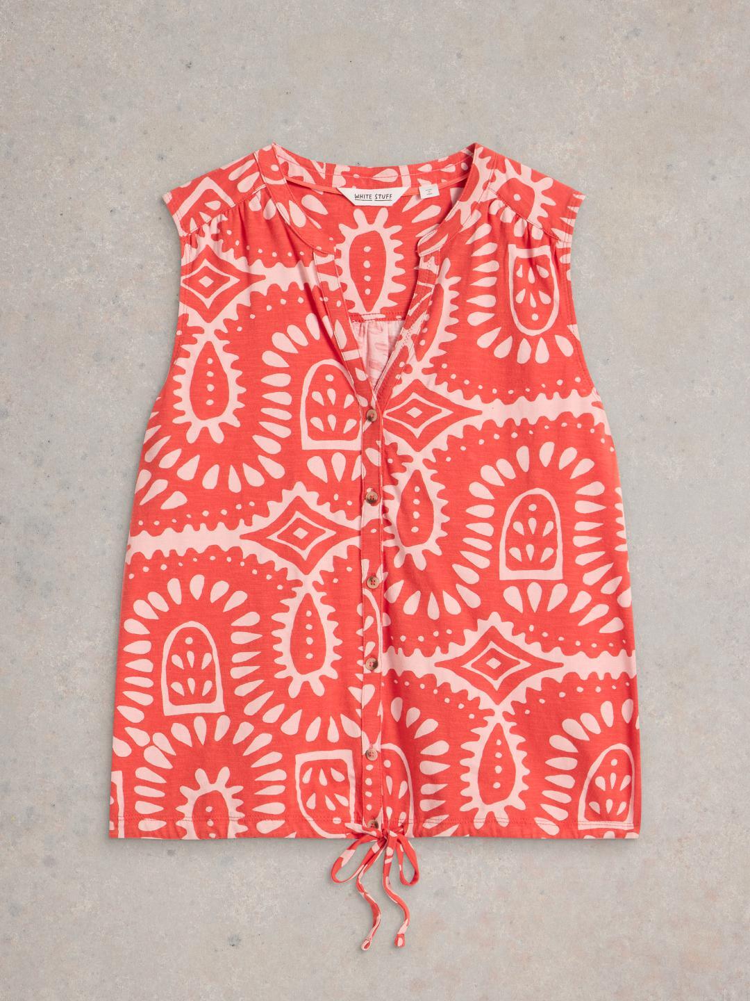 White Stuff TULIP SLEEVELESS SHIRT ORANGE PR