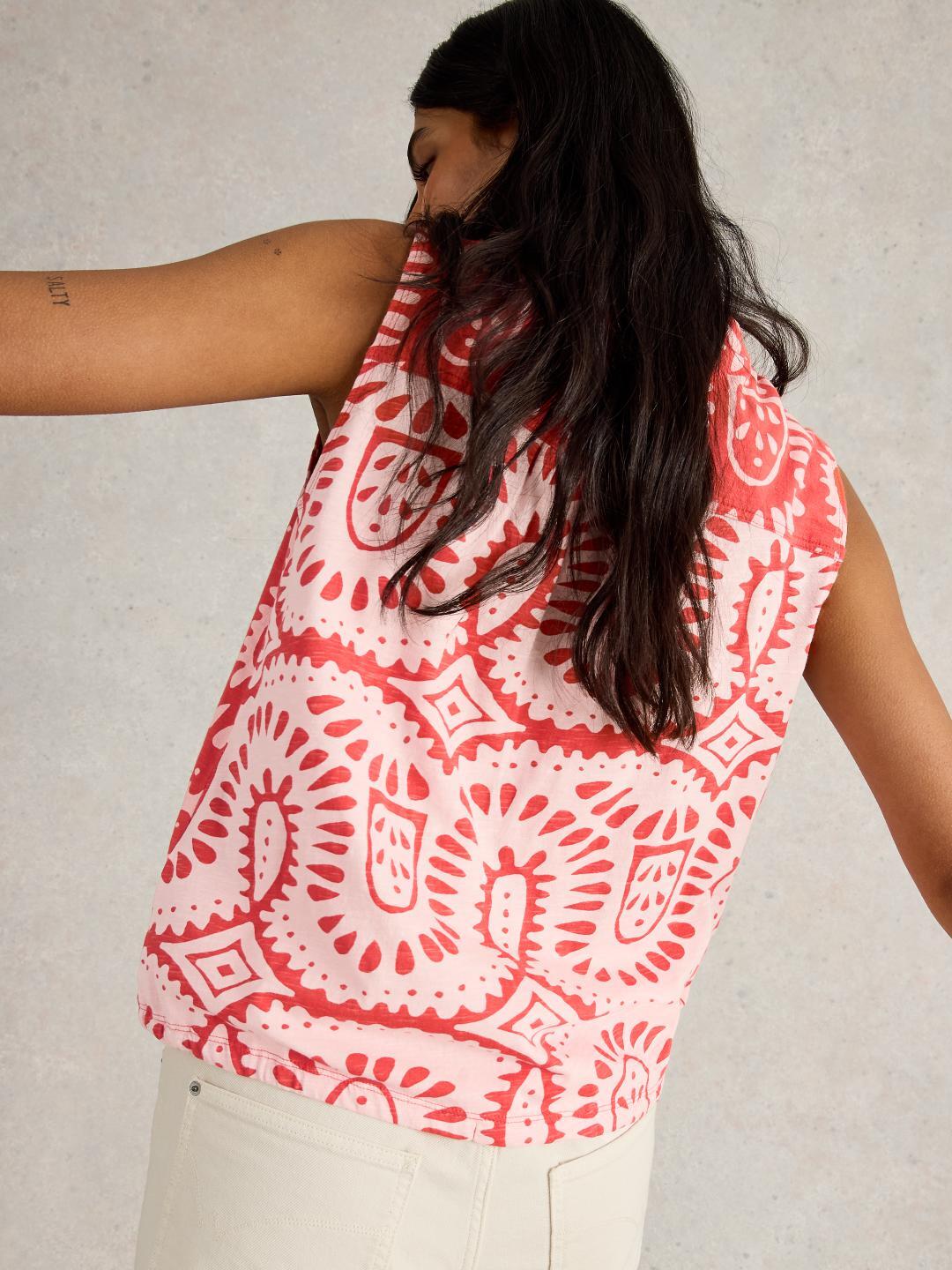 White Stuff TULIP SLEEVELESS SHIRT ORANGE PR