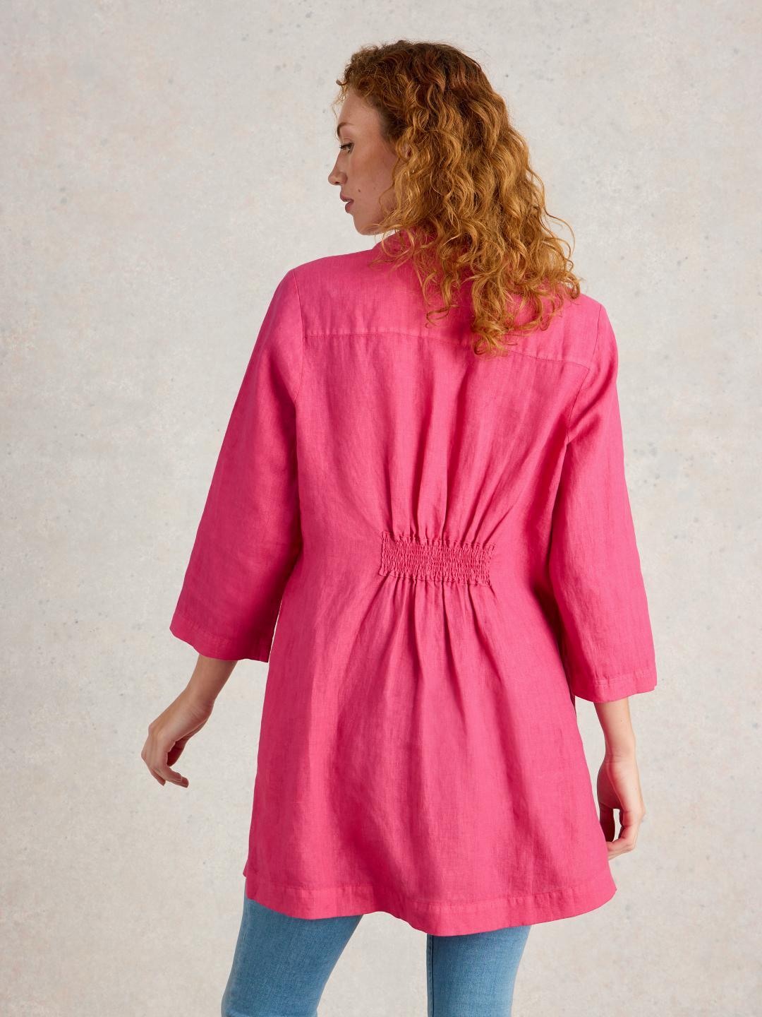 White Stuff BLAKE LINEN TUNIC BRT PINK