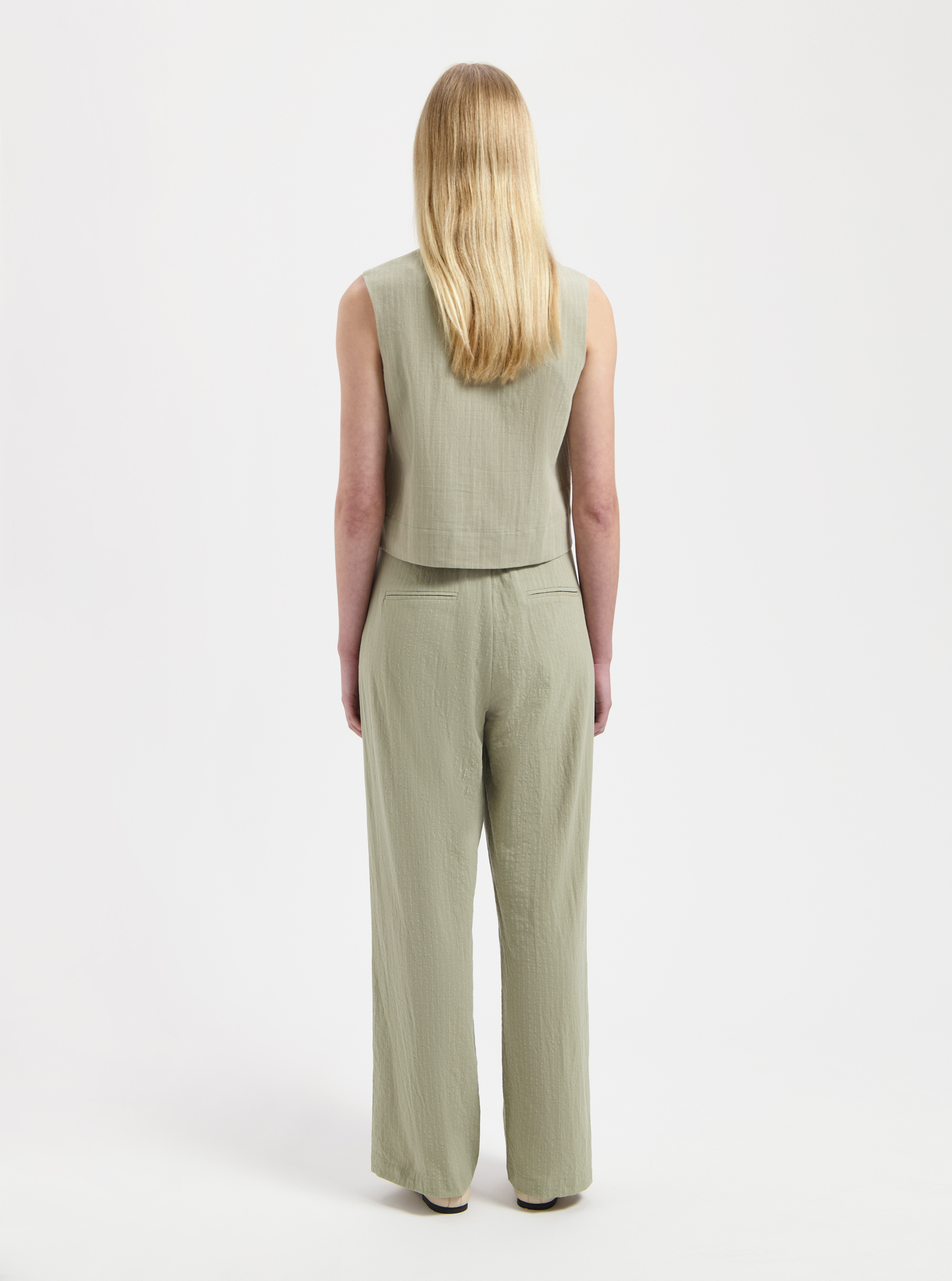 Nous Sommes Labels Josie Pleated Trousers Light Green