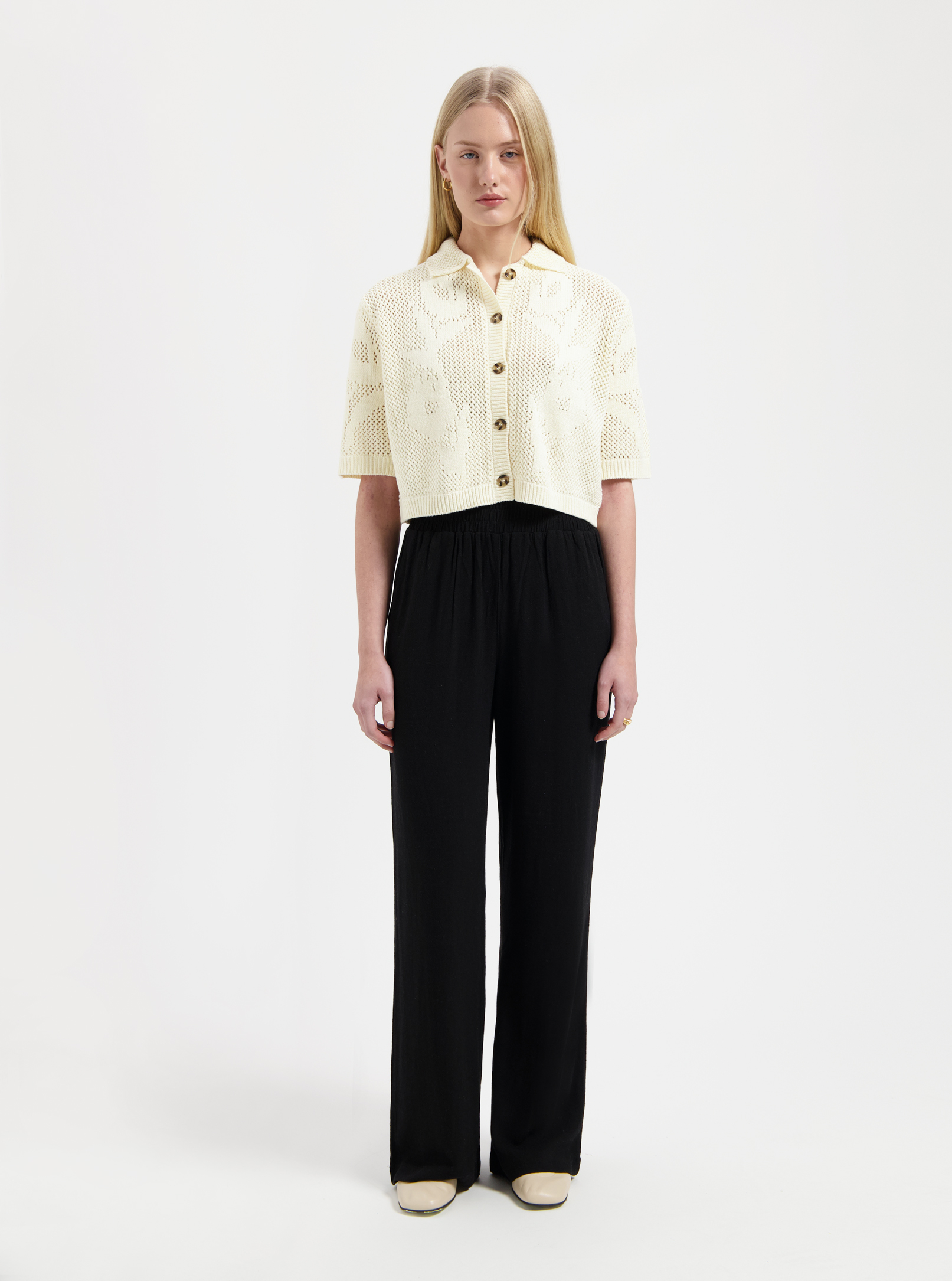 Nous Sommes Labels Rosa SS Polo Knit Off White