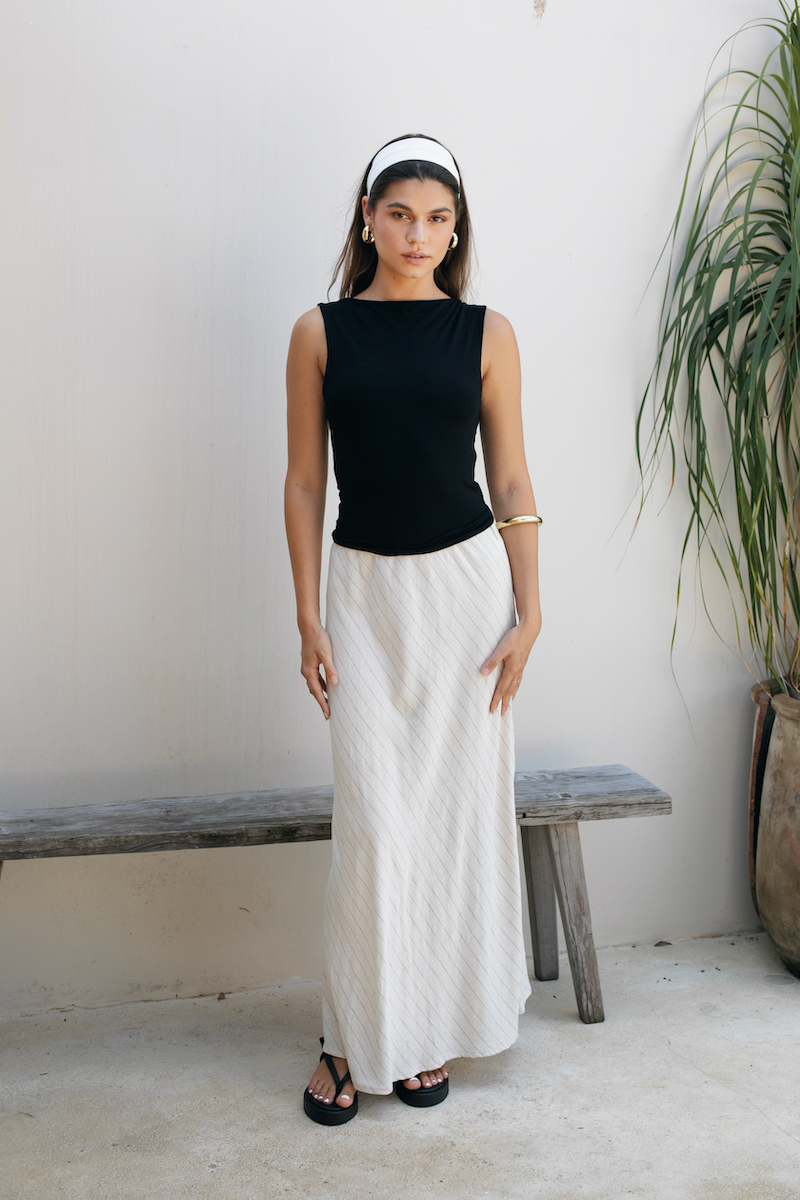 Berawa Lauren Skirt Pinstripe
