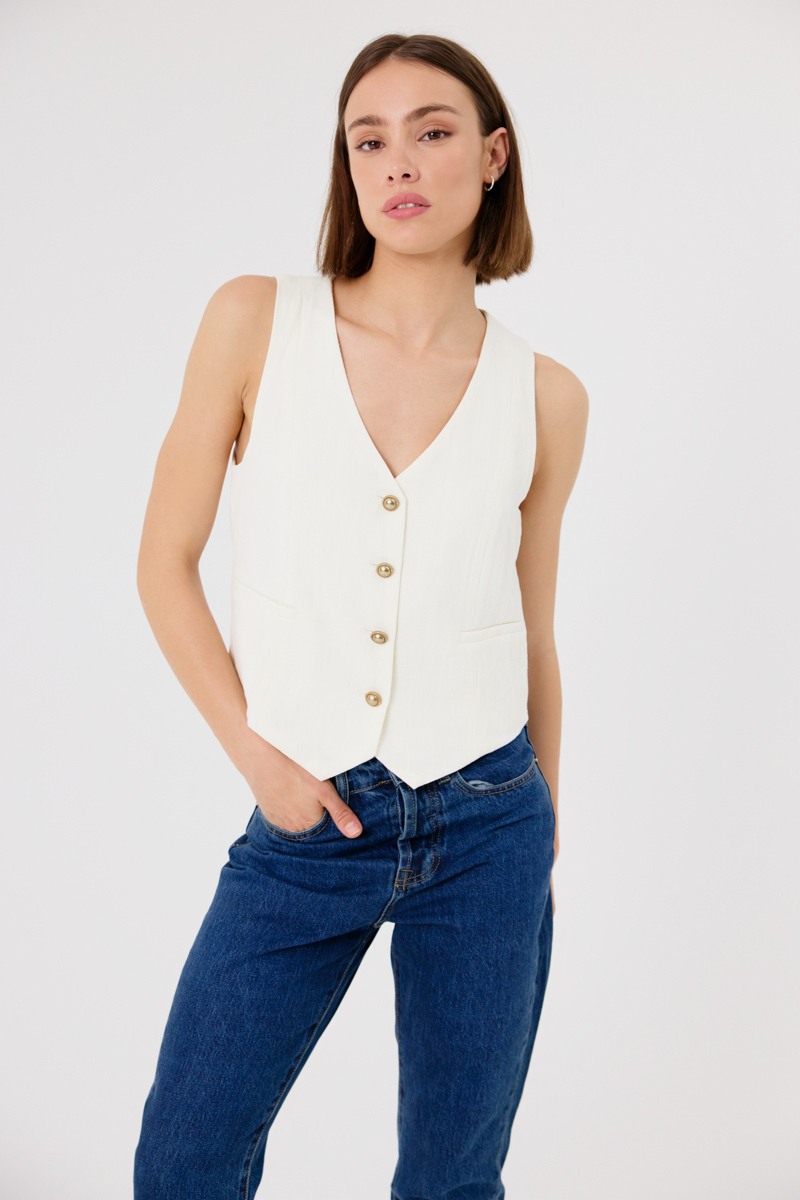 Artlove GILET CHINE CREAM