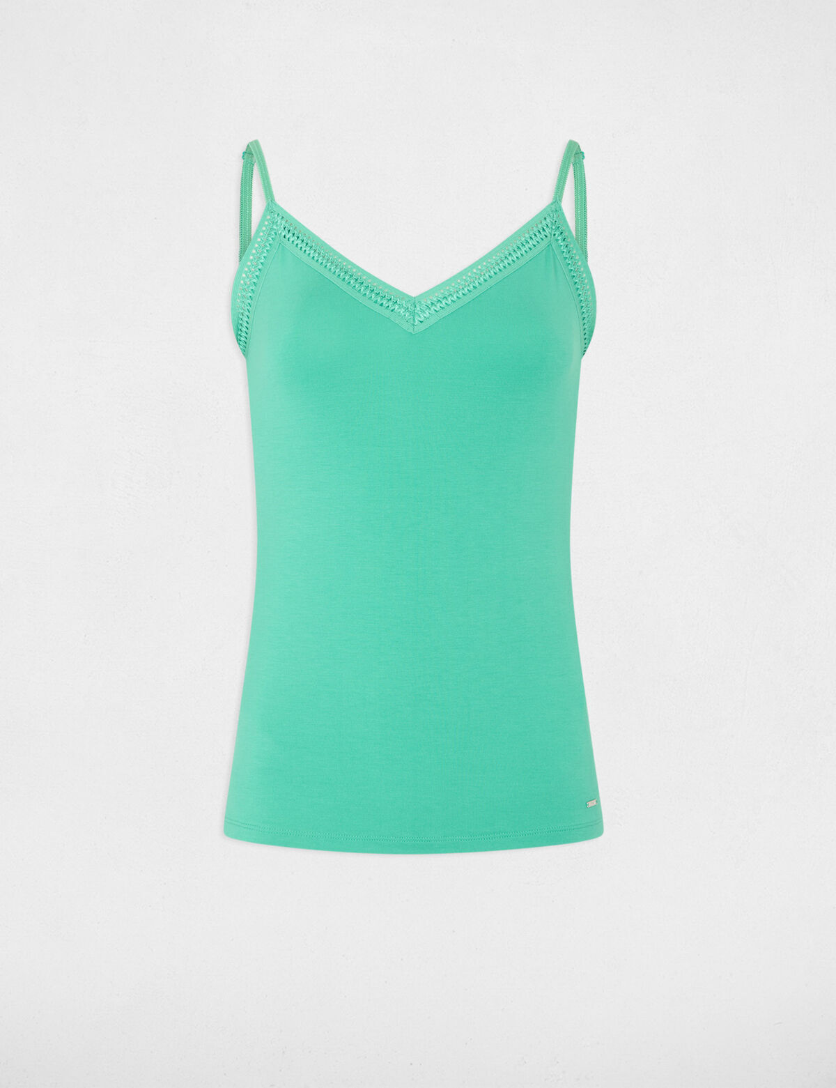 debardeur-bretelles-fines-bande-dentelle-vert-femme-vue3-32536300763600600 Morgan De Toi 192-BARBA.N GREEN