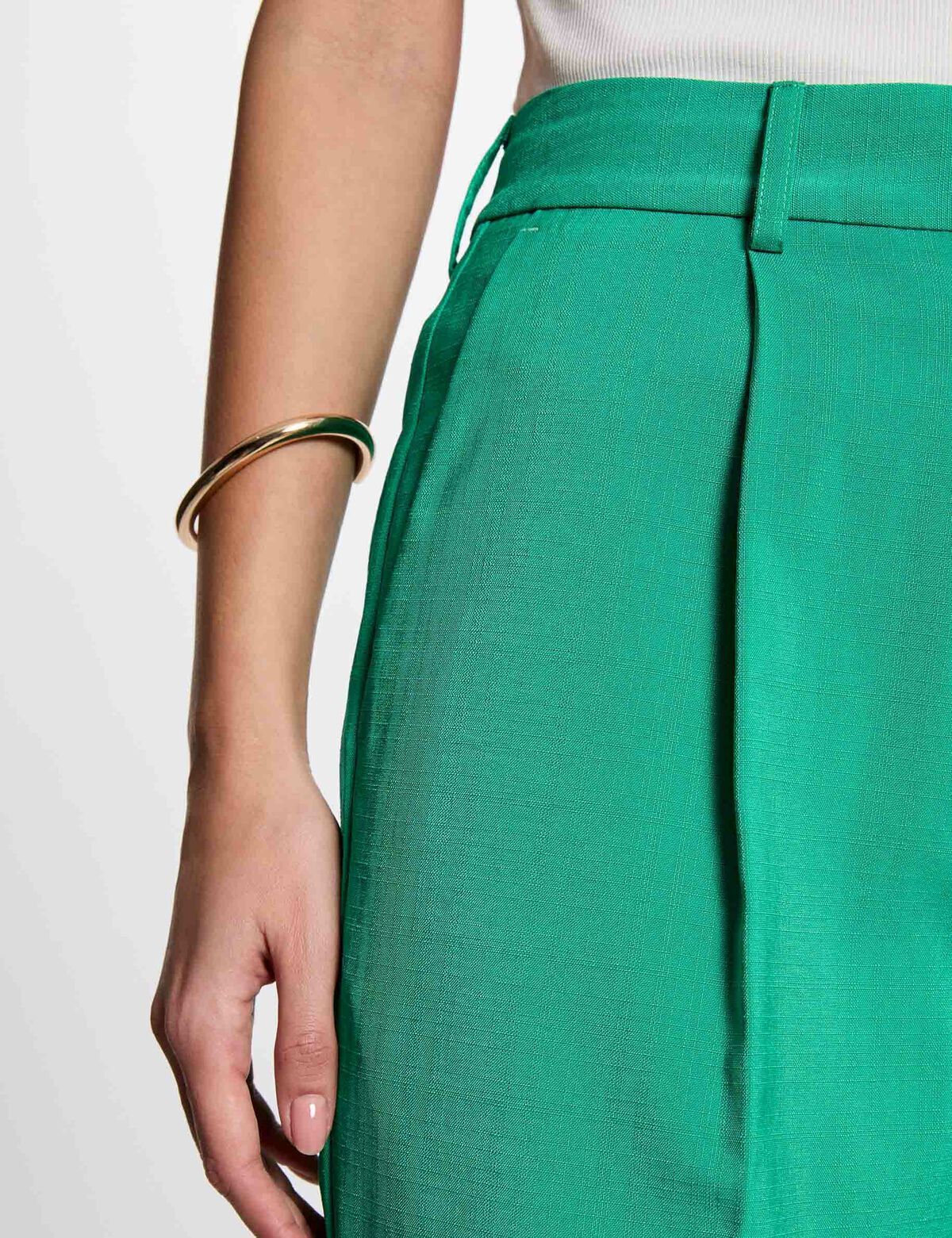pantalon-droit-a-pinces-vert-emeraude-femme-vue5-32536301020851026 Morgan De Toi 251-PAKOY GREEN
