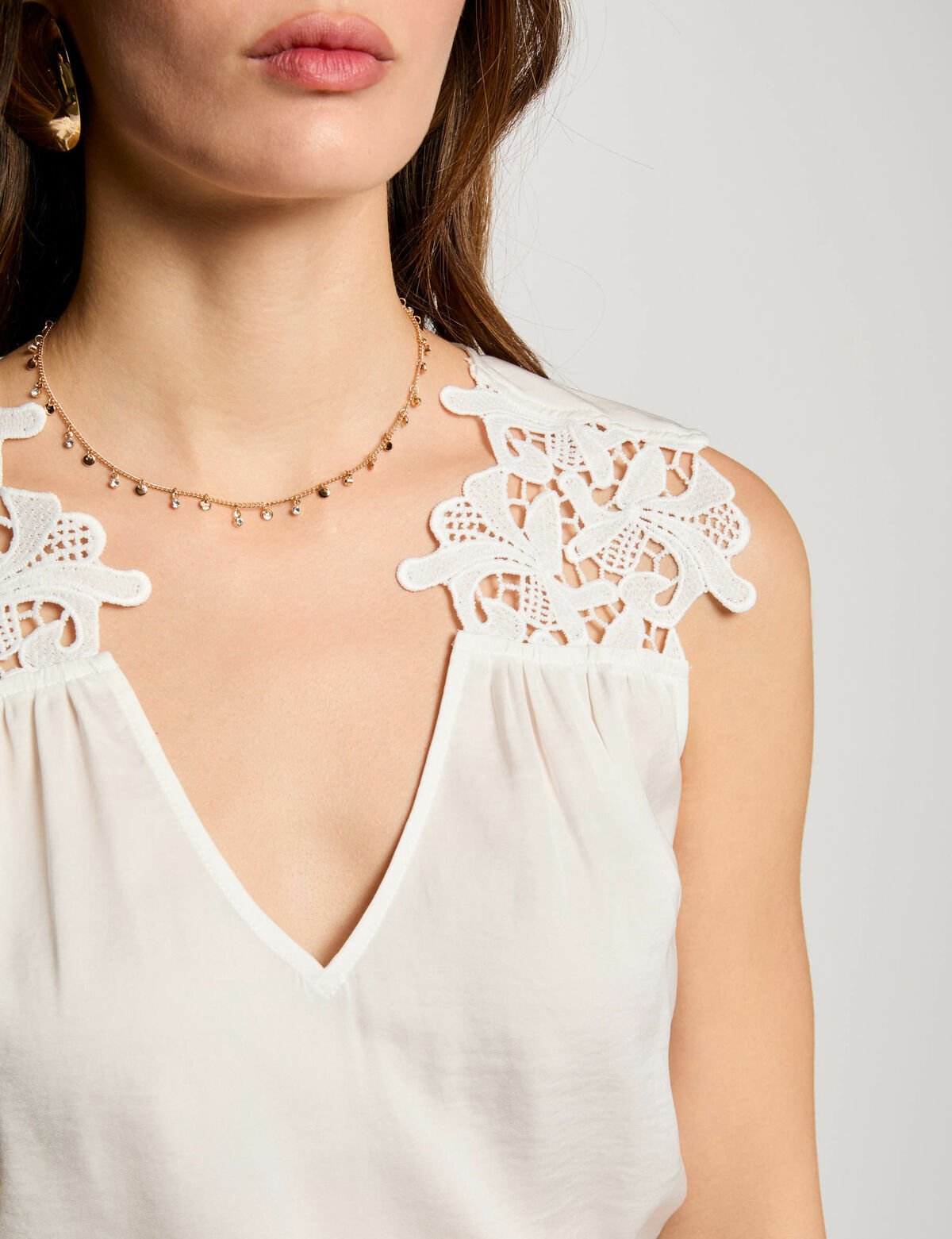 top-sans-manches-dentelle-blanc-femme-vue4-32536301013150931 Morgan De Toi 251-OJOIE WHITE