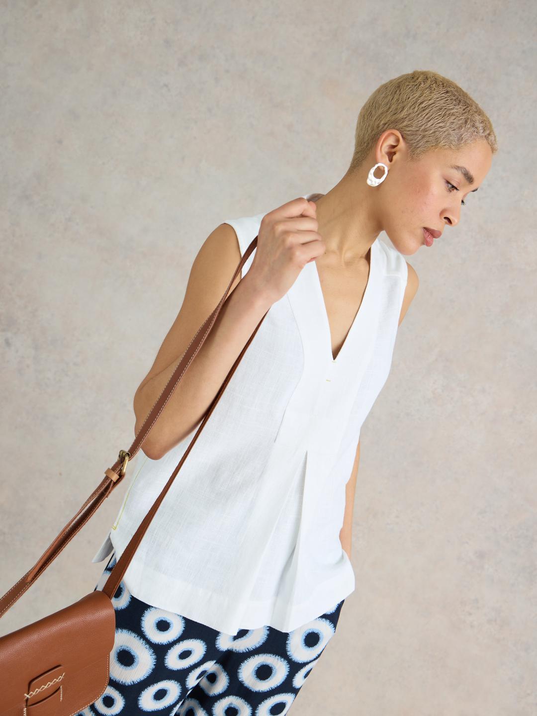 White Stuff CELIA JERSEY MIX SHIRT BRIL WHITE