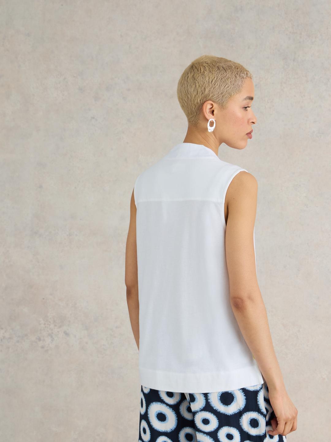 White Stuff CELIA JERSEY MIX SHIRT BRIL WHITE